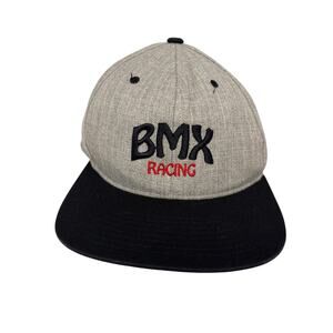 Vintage hat BMX racing black grey moto cap SnapBack adjustable Lids